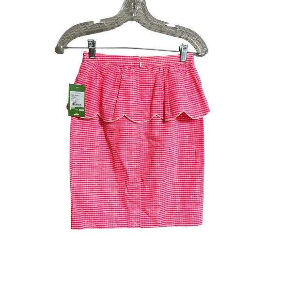 Lilly Pulitzer Thyme Skirt Fiesta Pink Pretty Gingham  0 NWT - Picture 1 of 7